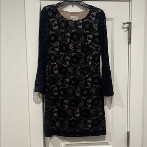 Signature by Robbie Bee Black and Tan Lace Dress